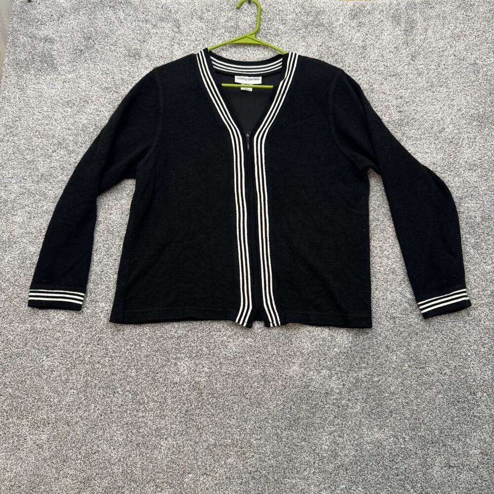 Vintage Full Zip Sweater Size Large 90s Y2K Preppy Classic Grandmacore Office